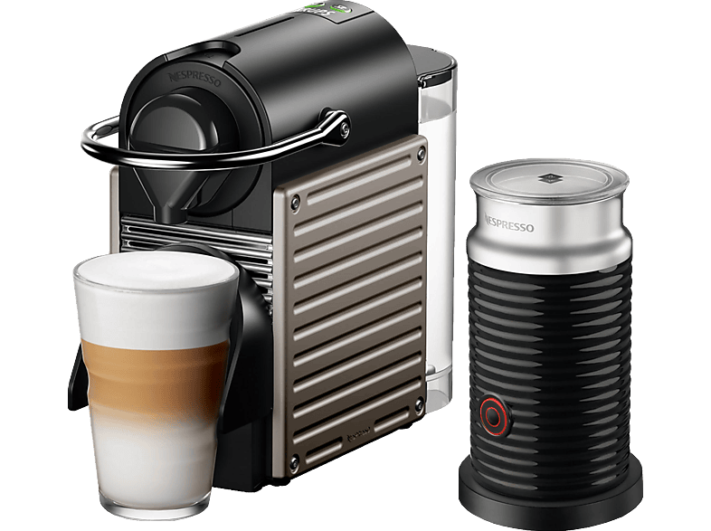KRUPS XN305T Nespresso Pixie Titan + Aeroccino Kapselmaschine