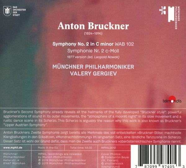 CD-Cover, Text: Anton Bruckners Symphonie Nr. 2 in c-Moll. Das Orchester der Stadt.