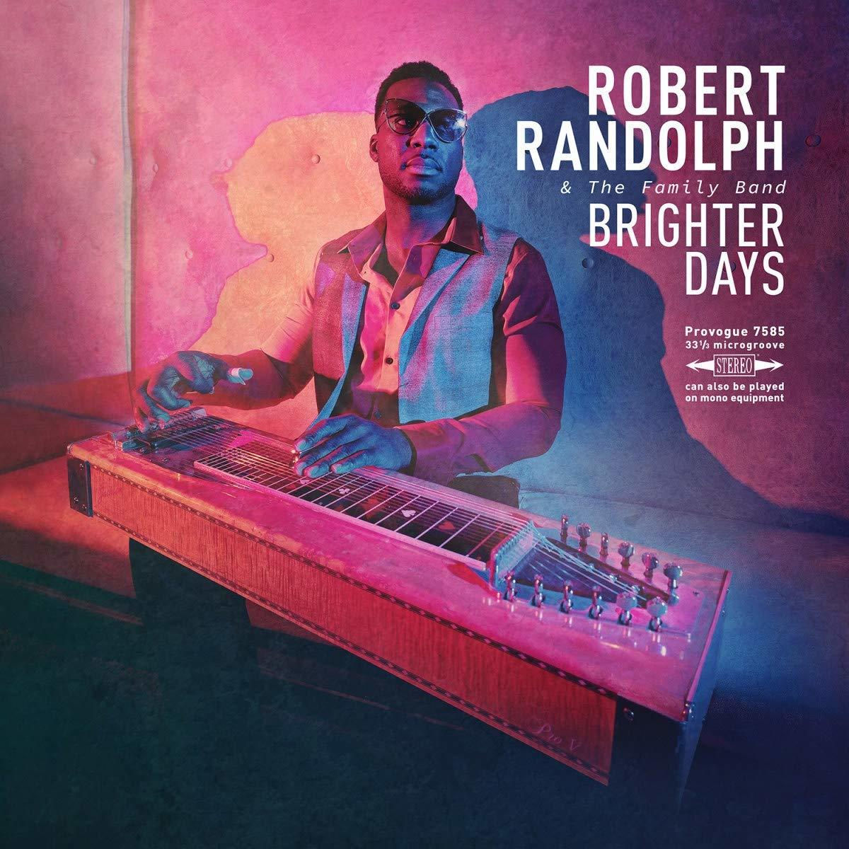 Mann spielt Lap-Steel-Gitarre. Text: Robert Randolph & The Family Band, Brighter Days.