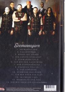 Rückseite einer CD-Hülle mit Titelliste und Bandfoto.