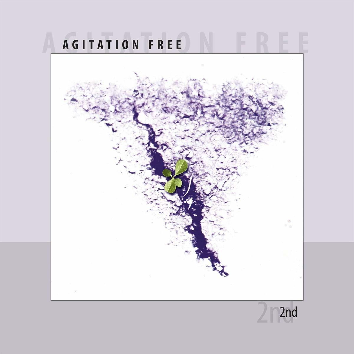 Albumcover mit einem Spross, der aus einem Riss in einem violetten Hintergrund wächst.