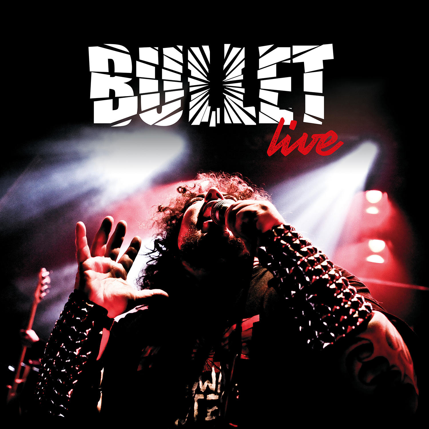 Albumcover: Ein Mann singt live, mit einem BULLET-Logo oben und dem Wort live.