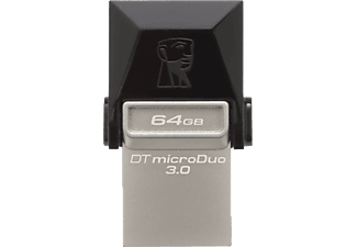 KINGSTON DataTraveler MicroDuo - Chiavetta USB  (64 GB, Nero/Argento)