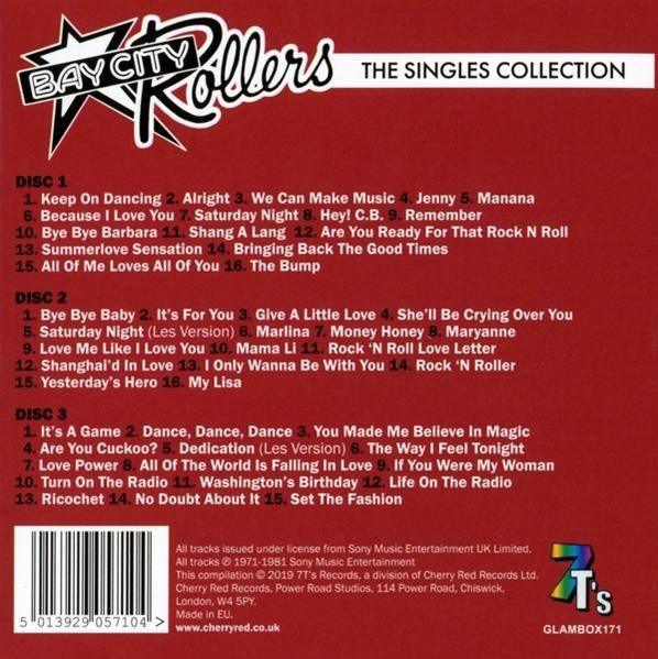 Albumcover mit Songtiteln und Text über die Bay City Rollers.