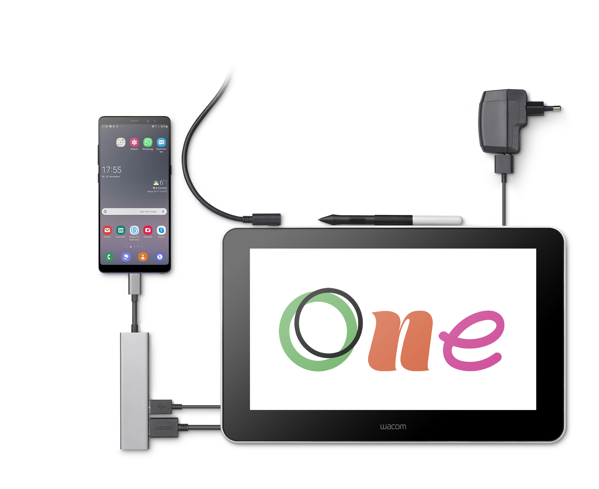 WACOM One 13 Grafiktablett, Weiß-Schwarz