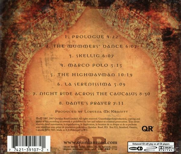 CD-Cover. Listet Songs und Credits auf. Verfügt über eine goldfarbene, bogenförmige Struktur auf braunem Hintergrund.
