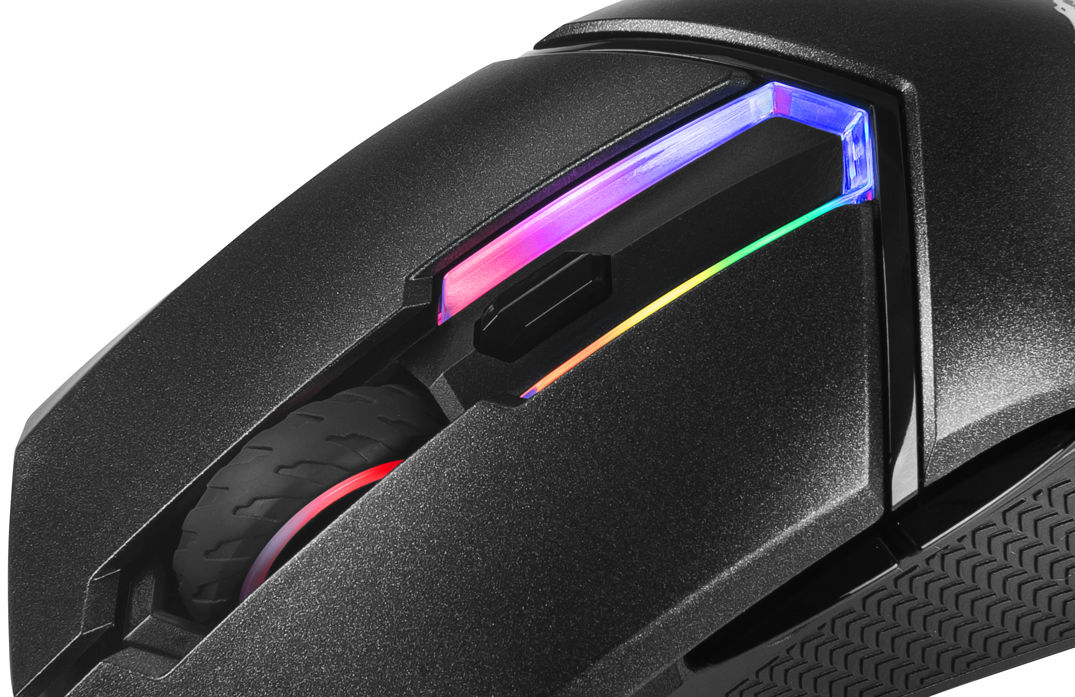 MSI Clutch GM30 Gaming Maus (kabelgebunden, PAW-3327 Sensor, 400 - 6200 DPI, 6 Tasten, schwarz, RGB Streifen, Red Logo)