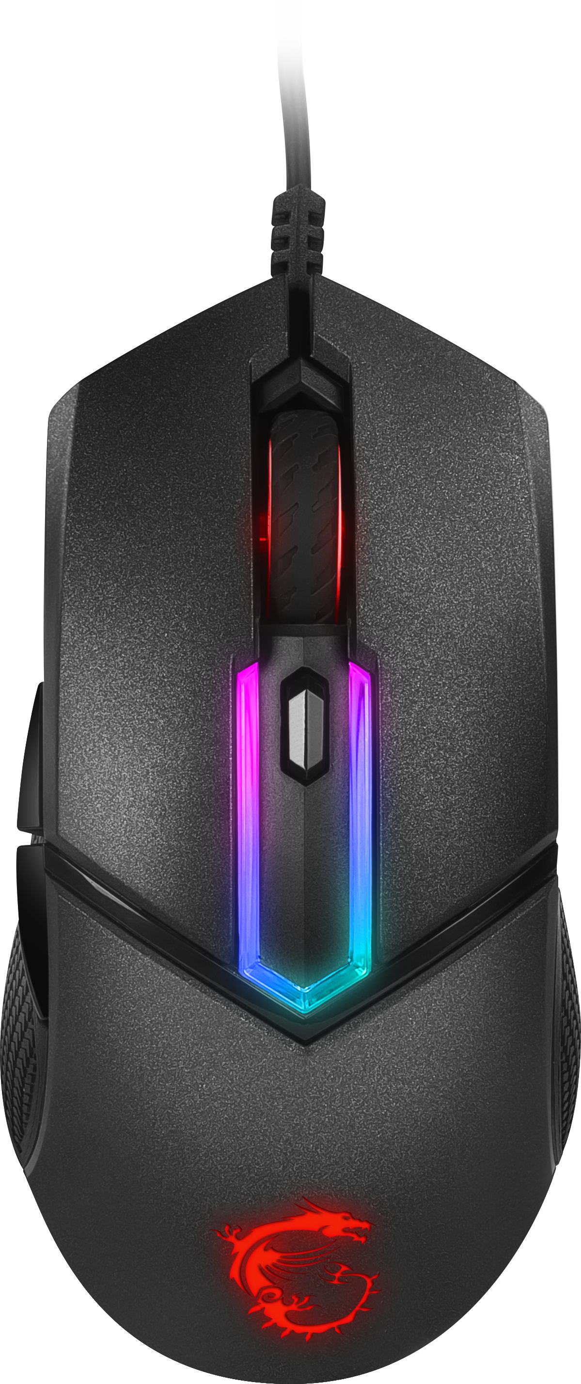 MSI Clutch GM30 Gaming Maus (kabelgebunden, PAW-3327 Sensor, 400 - 6200 DPI, 6 Tasten, schwarz, RGB Streifen, Red Logo)