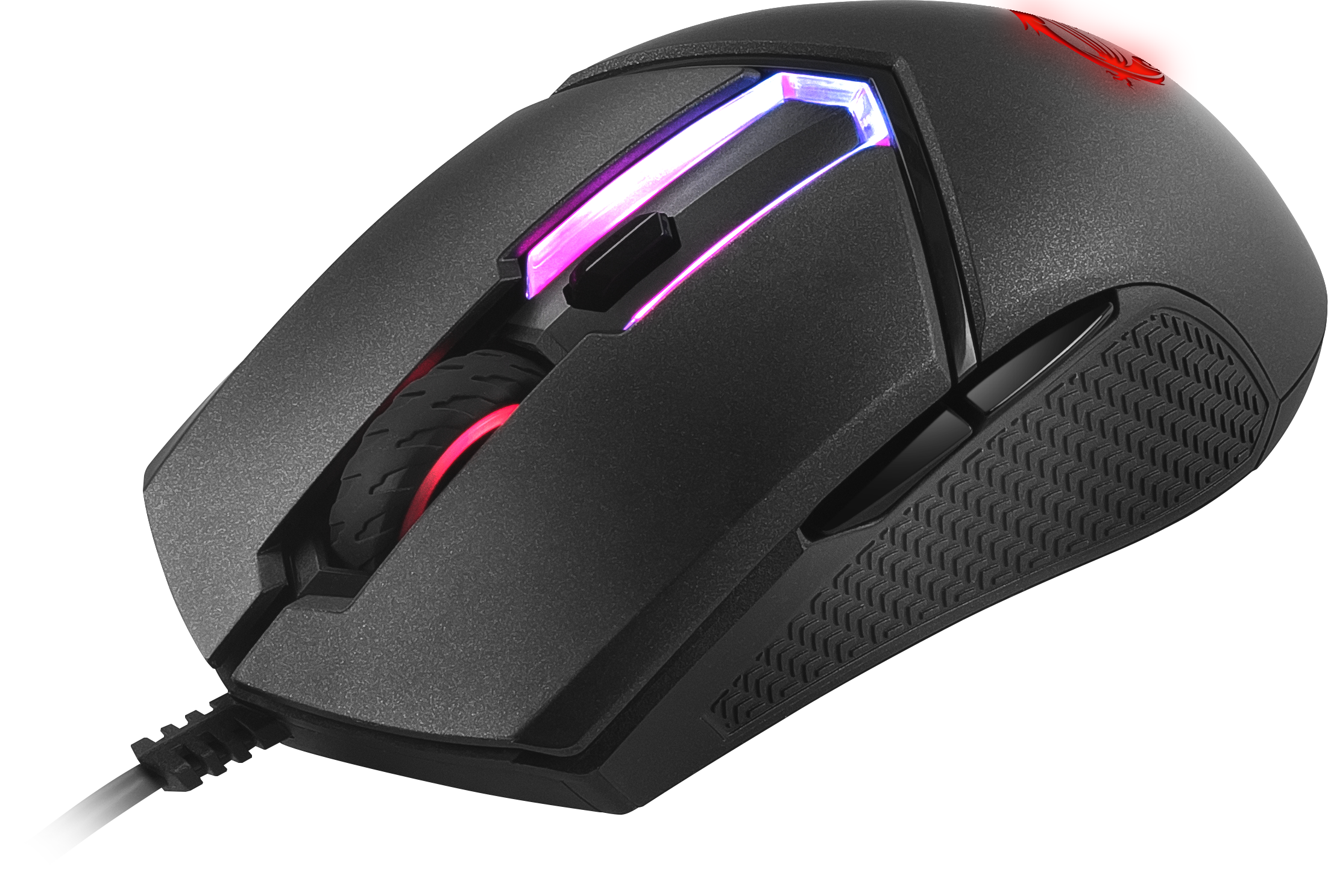 MSI Clutch GM30 Gaming Maus (kabelgebunden, PAW-3327 Sensor, 400 - 6200 DPI, 6 Tasten, schwarz, RGB Streifen, Red Logo)