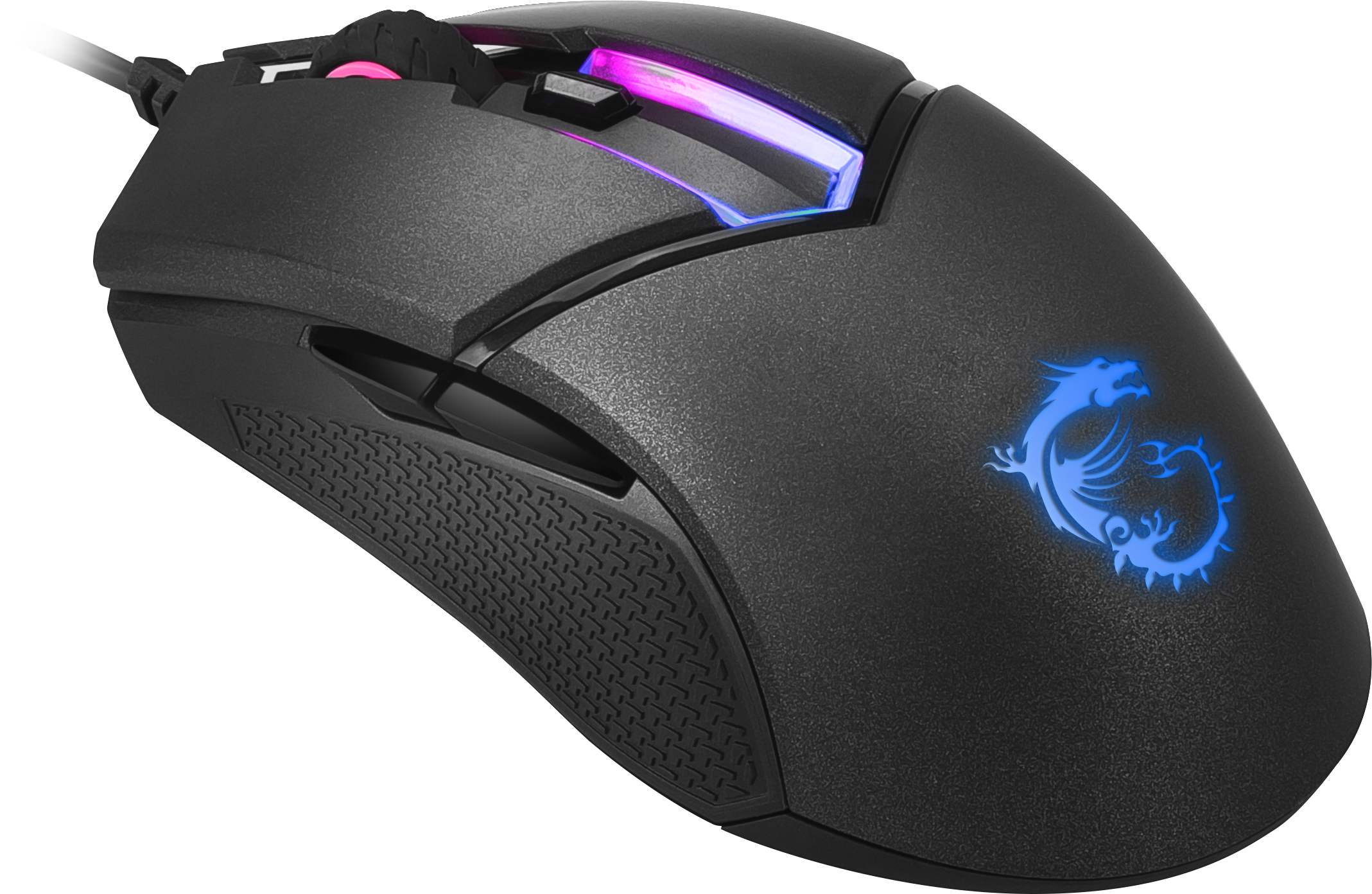 MSI Clutch GM30 Gaming Maus (kabelgebunden, PAW-3327 Sensor, 400 - 6200 DPI, 6 Tasten, schwarz, RGB Streifen, Red Logo)