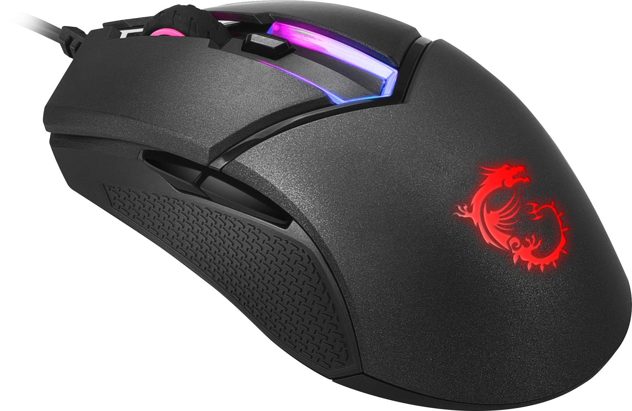 MSI Clutch GM30 Gaming Maus (kabelgebunden, PAW-3327 Sensor, 400 - 6200 DPI, 6 Tasten, schwarz, RGB Streifen, Red Logo)