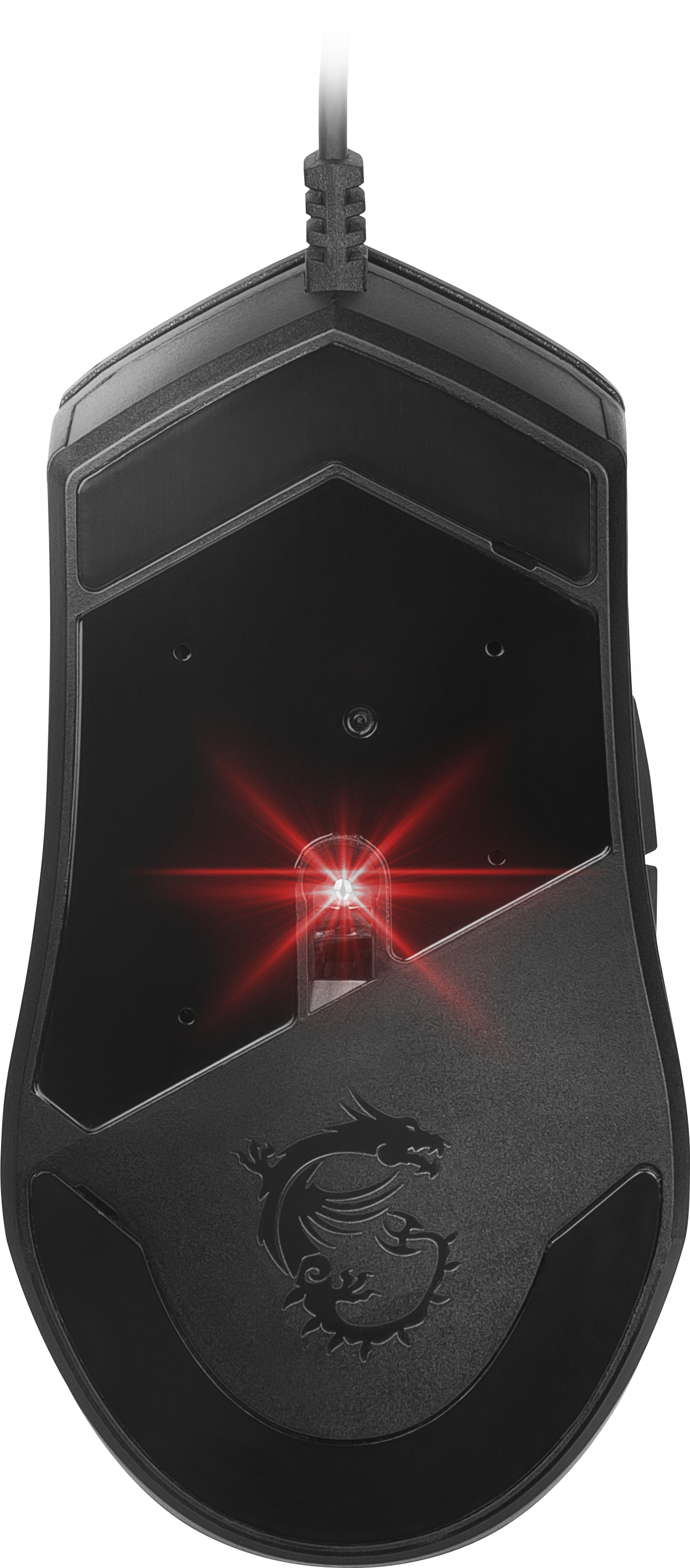 MSI Clutch GM30 Gaming Maus (kabelgebunden, PAW-3327 Sensor, 400 - 6200 DPI, 6 Tasten, schwarz, RGB Streifen, Red Logo)