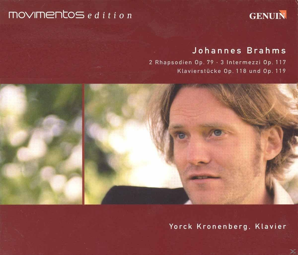 Albumcover mit dem Gesicht eines Mannes und Text. Der Hintergrund ist tiefrot. Der Albumtitel lautet „Johannes Brahms“.