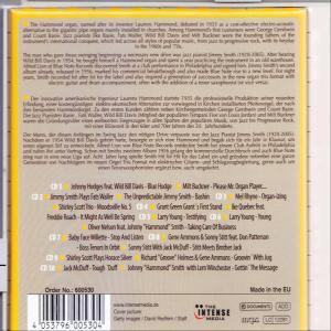 Dos du CD avec liste des titres et crédits, Intense Media, Made in EU.