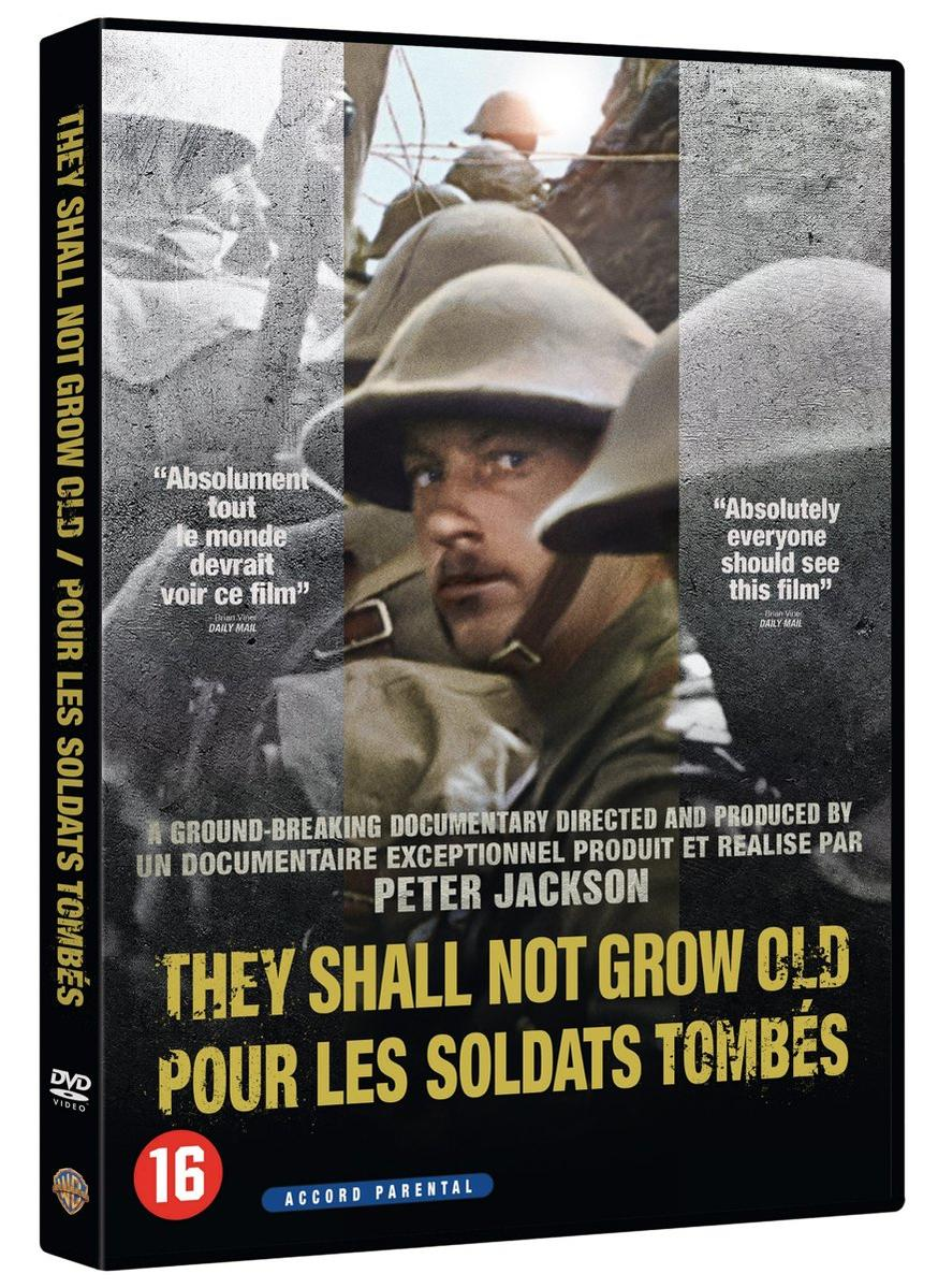 DVD-hoes met oorlogsfilmposter, titel in het Frans, soldaten.