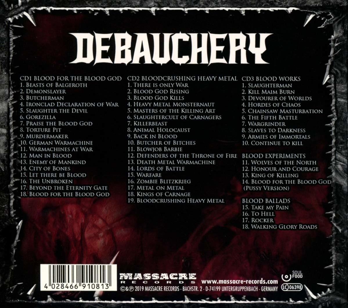 CD-Cover mit Songliste. Der Bandname ist 'Debauchery' und der Stil Metal.