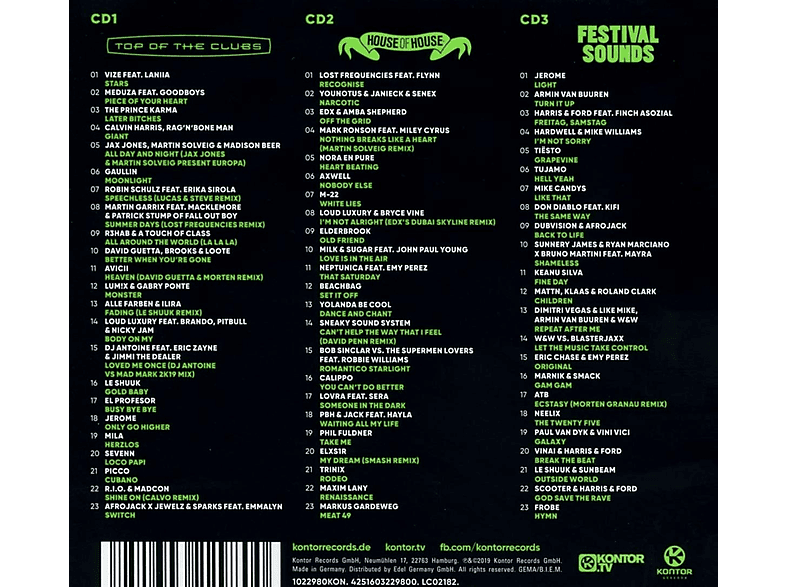 Thumbnail - VARIOUS - Kontor Top Of The Clubs Biggest Hits Year MMXIX (CD)
