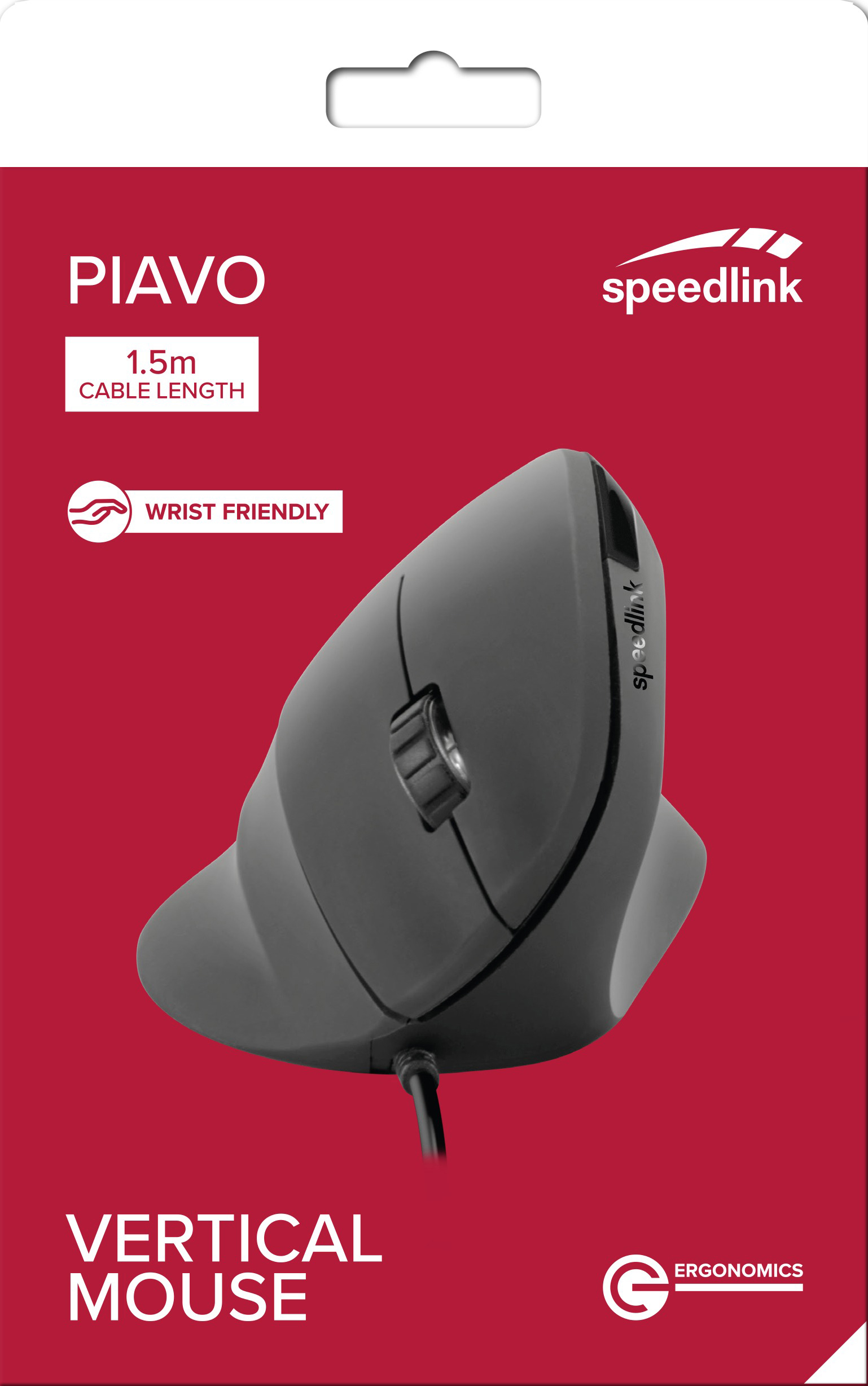 SPEEDLINK Piavo ergonomische Maus, Schwarz