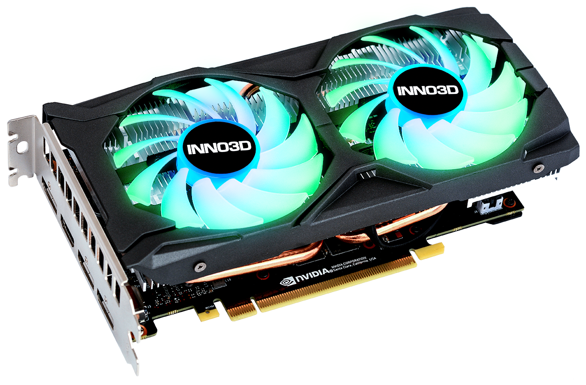 INNO3D Geforce® GTX 1660 SUPER™ Grafikkarte) (NVIDIA, (N166S2-06D6X-1712VA15LB) 6GB X2 OC Twin RGB