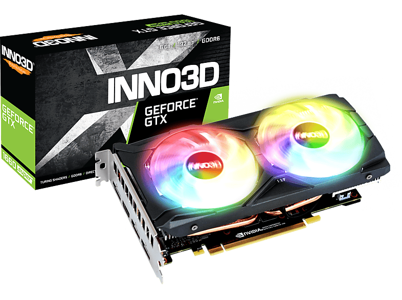 INNO3D Geforce® GTX 1660 Twin SUPER™ Grafikkarte) OC 6GB X2 (NVIDIA, (N166S2-06D6X-1712VA15LB) RGB