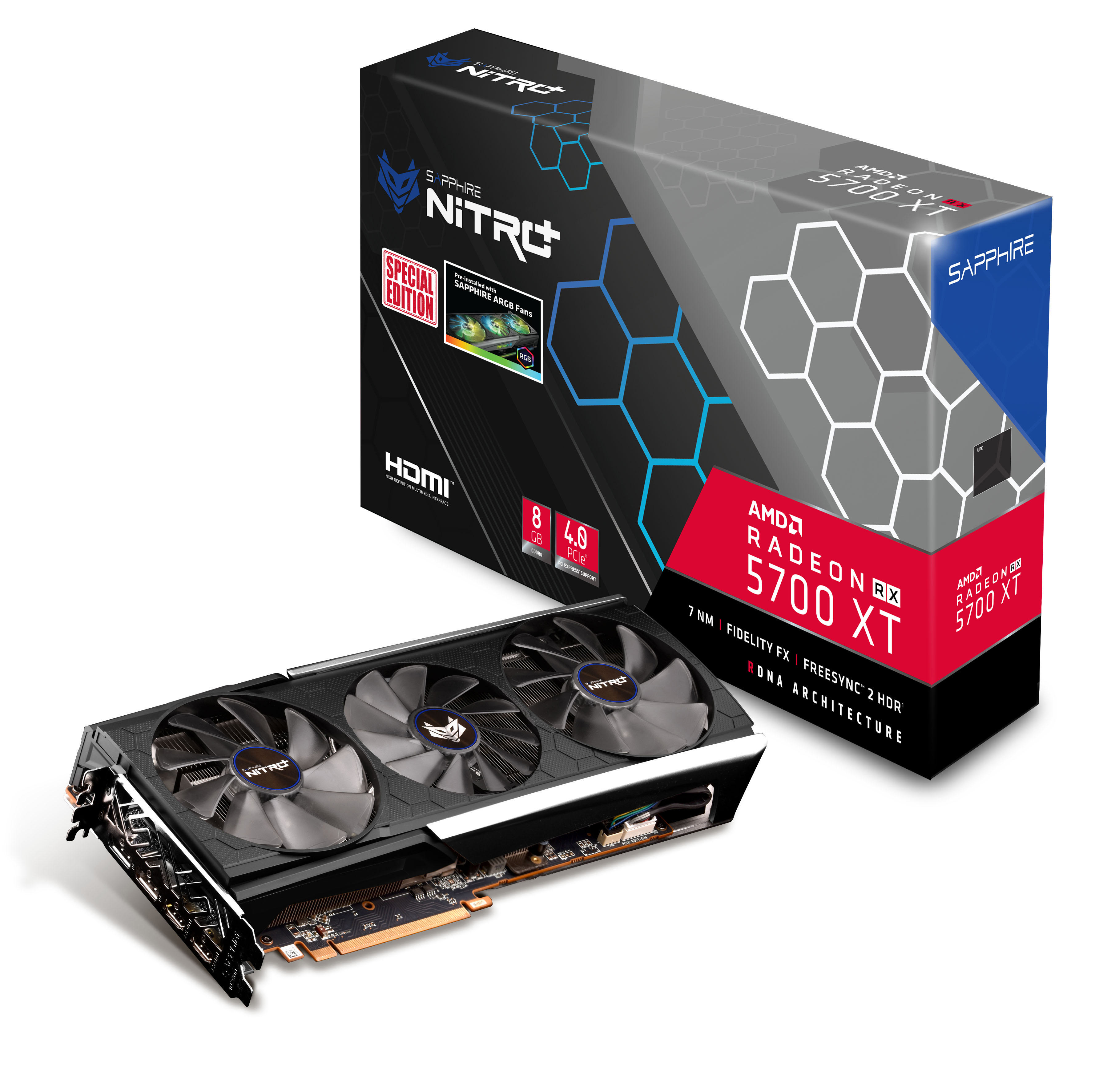 SAPPHIRE Radeon™ RX 5700 XT NITRO+ OC 8GB Special Edition (11293-05-40G) (AMD, Grafikkarte)
