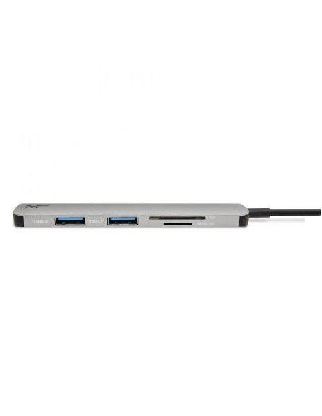 Hub - Blue Element Dock HDMI, USB 3.0, Lector de tarjetas SD y Micro SD, Plata