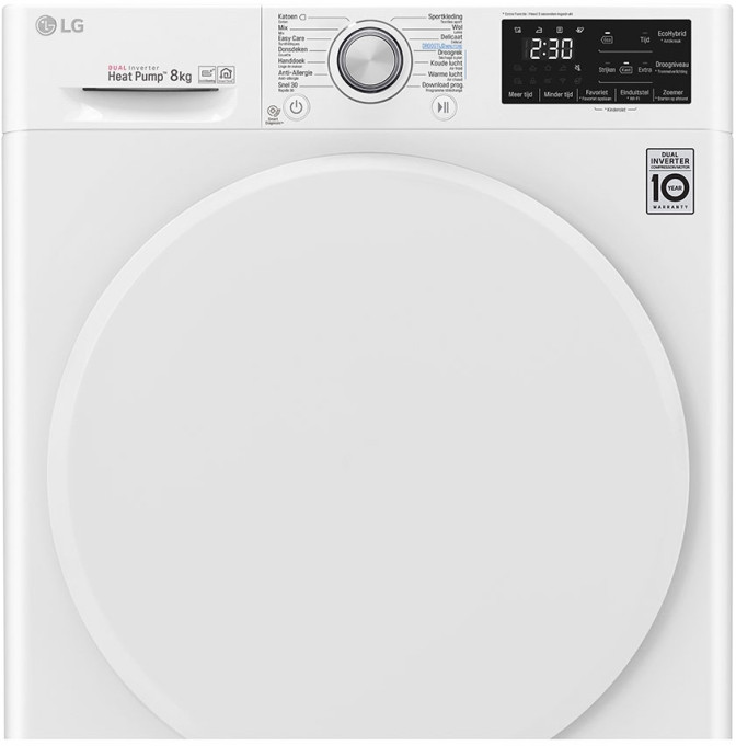 LG Warmtepomp droogkast A+++ (RC80U2AV0Q)