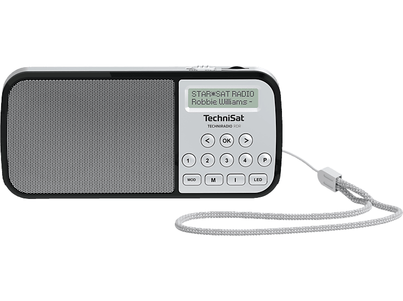 Technisat TECHNIRadio RDR Portables DAB+/UKW-Taschenradio mit LED-Taschenlampenfunktion, Silber; DAB+ Radio