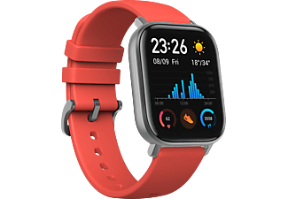 XIAOMI Amazfit GTS - Smartwatch (Larghezza: 20 mm / Lunghezza cinturino: 120 mm (lato lungo), 87 mm (lato corto), Silicone, Grigio/Arancione)