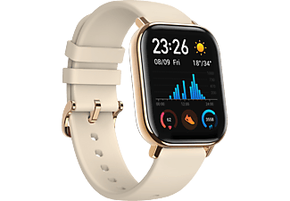 XIAOMI Amazfit GTS - Smartwatch (Breite: 20 mm / Armbandlänge: 120 mm (lang), 87 mm (kurz), Silikon, Gold/Beige)
