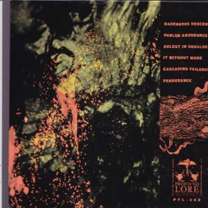 Albumcover mit dem Text in Gelb und Rot. Der Hintergrund hat eine dunkle Farbe.