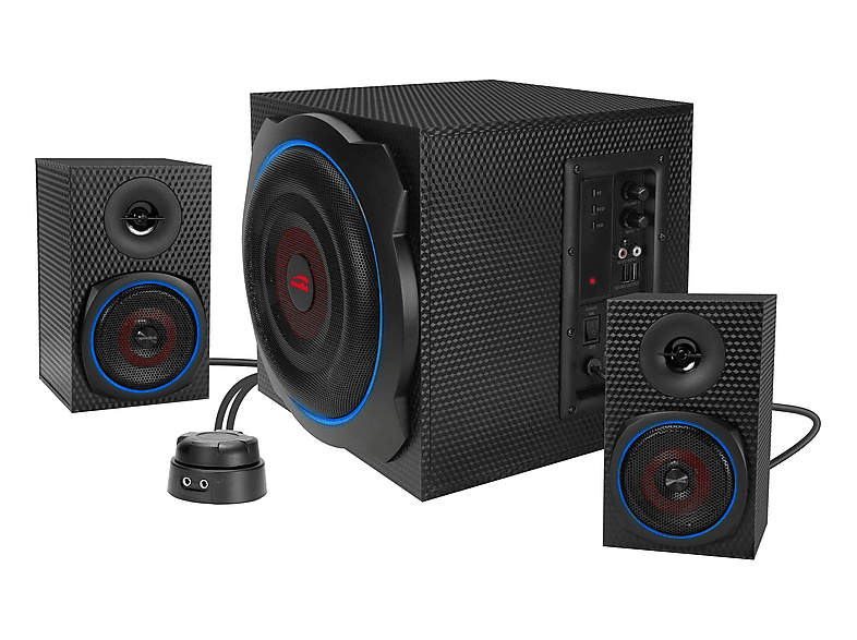 SPEEDLINK gravity carbon RGB 2.1 Subwoofer System, black; Aktives 2.1-Lautsprechersystem — Foto 2 von 5