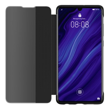 Ein Telefon mit geöffneter Hülle, das die Uhrzeit anzeigt.