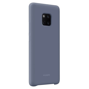 Eine blaue Handyhülle für ein Huawei-Handy, mit Kameraausschnitt und Huawei-Logo.