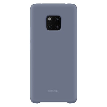Blaues Telefon mit vier Kameras und dem Huawei-Logo unten.