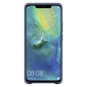 Ein blaues Smartphone zeigt einen bunten, abstrakten Hintergrund auf seinem Bildschirm. Es zeigt die Uhrzeit 08:08.