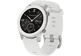 XIAOMI Amazfit GTR (42 mm) - Smartwatch (Breite: 20 mm, Silikon, Silber/Weiss)