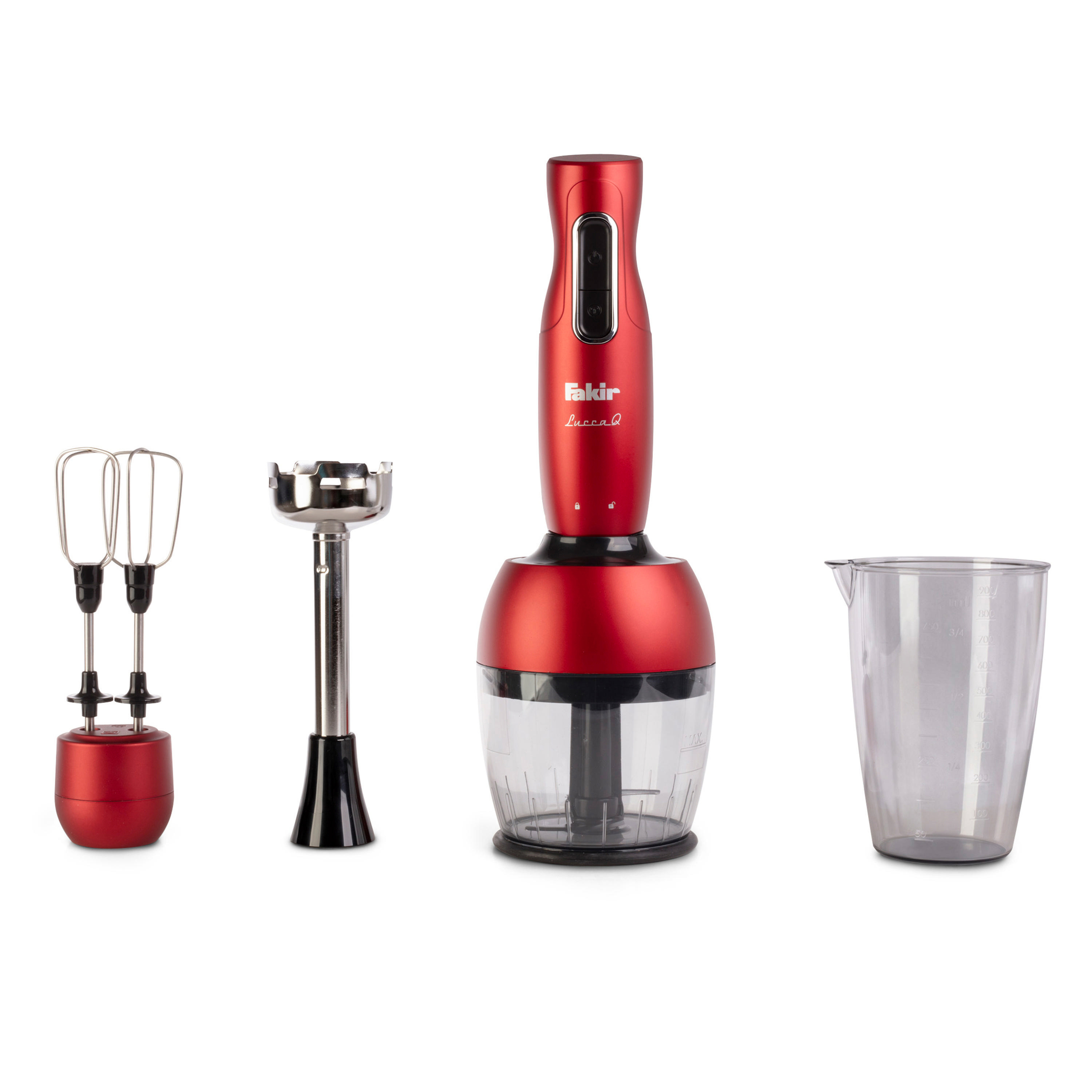 FAKIR 9197001 Lucca Q Stabmixer Rot (1000 Watt, 0.9 l)