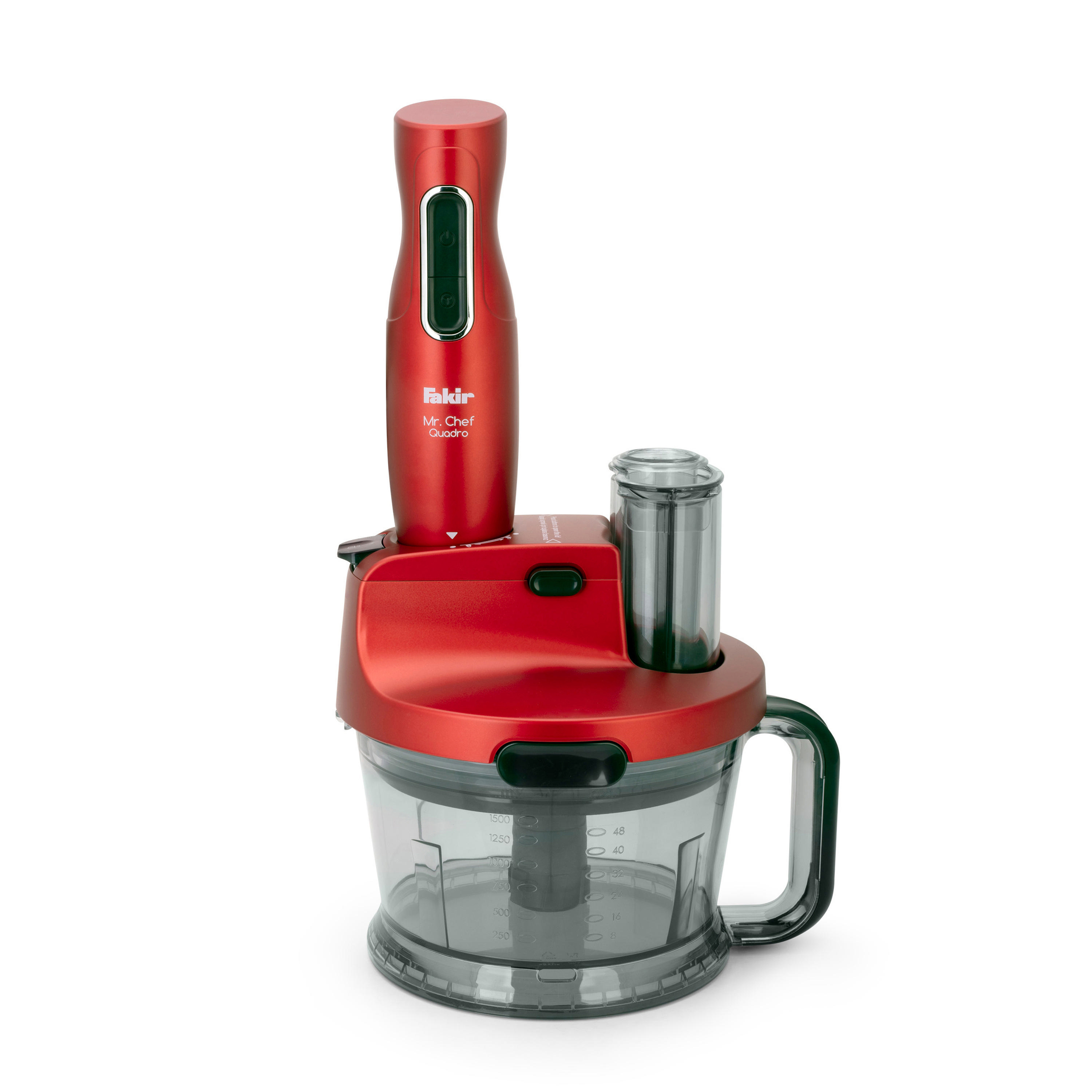 FAKIR 9196001 Mr Chef Quadro Rosie Stabmixer Rot (425 Watt, 1.5 l)