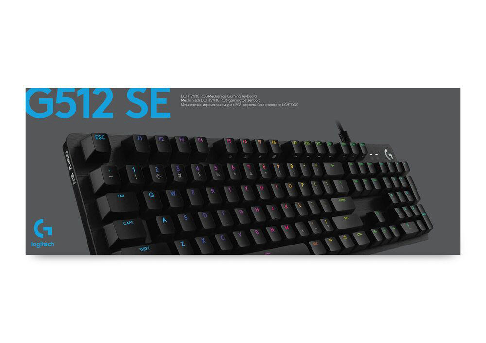 LOGITECH 920-009378 G512 Lightsync, Gaming Tastatur, Mechanisch, kabelgebunden, Schwarz