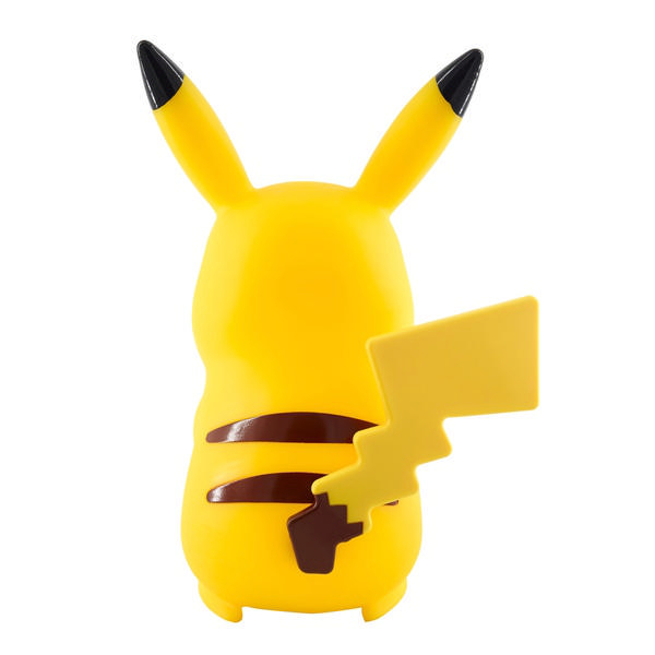 Gelbe Pikachu-Figur mit schwarzen Ohrspitzen und einem Blitzschwanz.