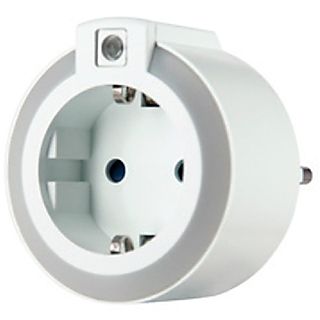 Luz nocturna - Electraline 55078, LED, Sensor, Con toma de corriente, Interior, Blanco