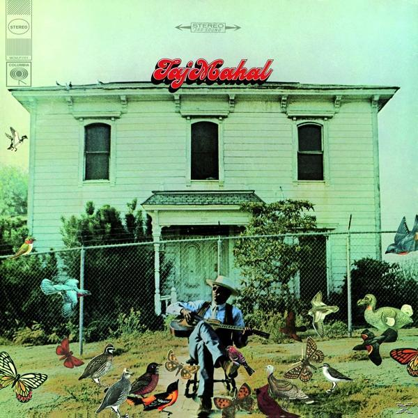 Taj Mahal album borítója, egy házzal és egy gitározó férfival, madarakkal körülvéve.
