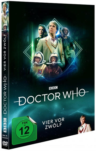 DVD-Cover für Doctor Who. Es zeigt Schauspieler in Kostümen. Das Cover hat Text in Englisch und Deutsch.
