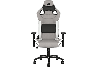 CORSAIR T3 RUSH, Gaming Chair, Stoff, Gray/White Gaming Stuhl, Weiß/Grau