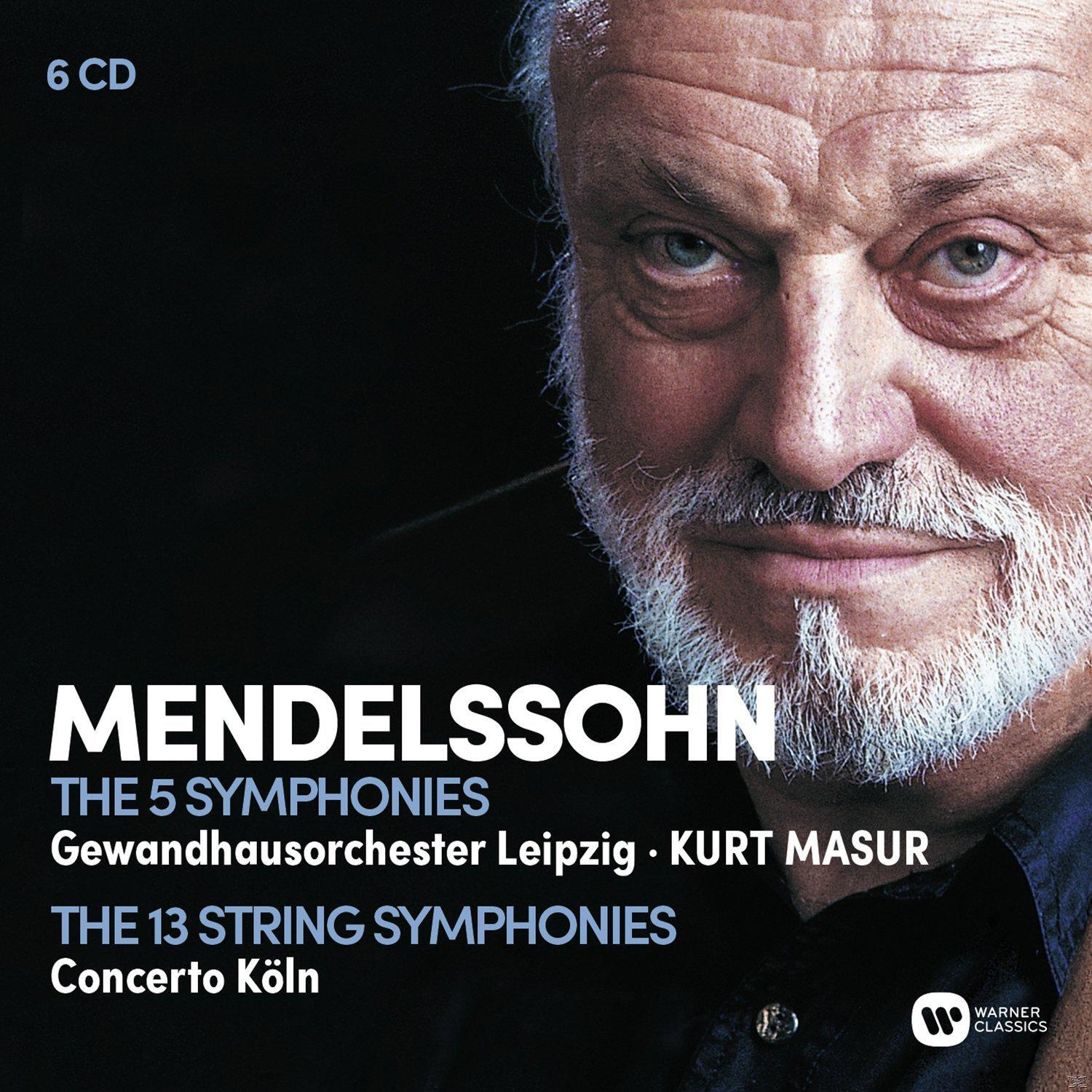 Album borító: Idős férfi portréja fehér szakállal. A cím: 'Mendelssohn: The 5 Symphonies'.