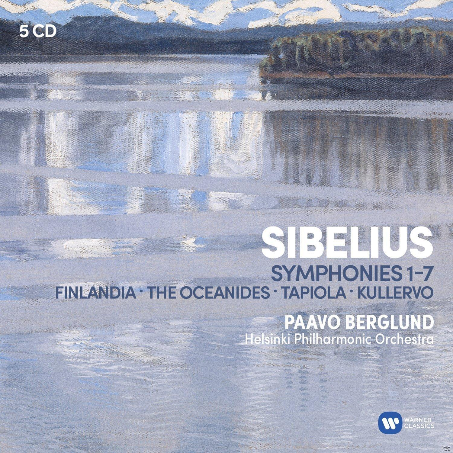 Albumcover mit See und Himmel, Text: Sibelius Symphonien 1-7, Finlandia, The Oceanides.