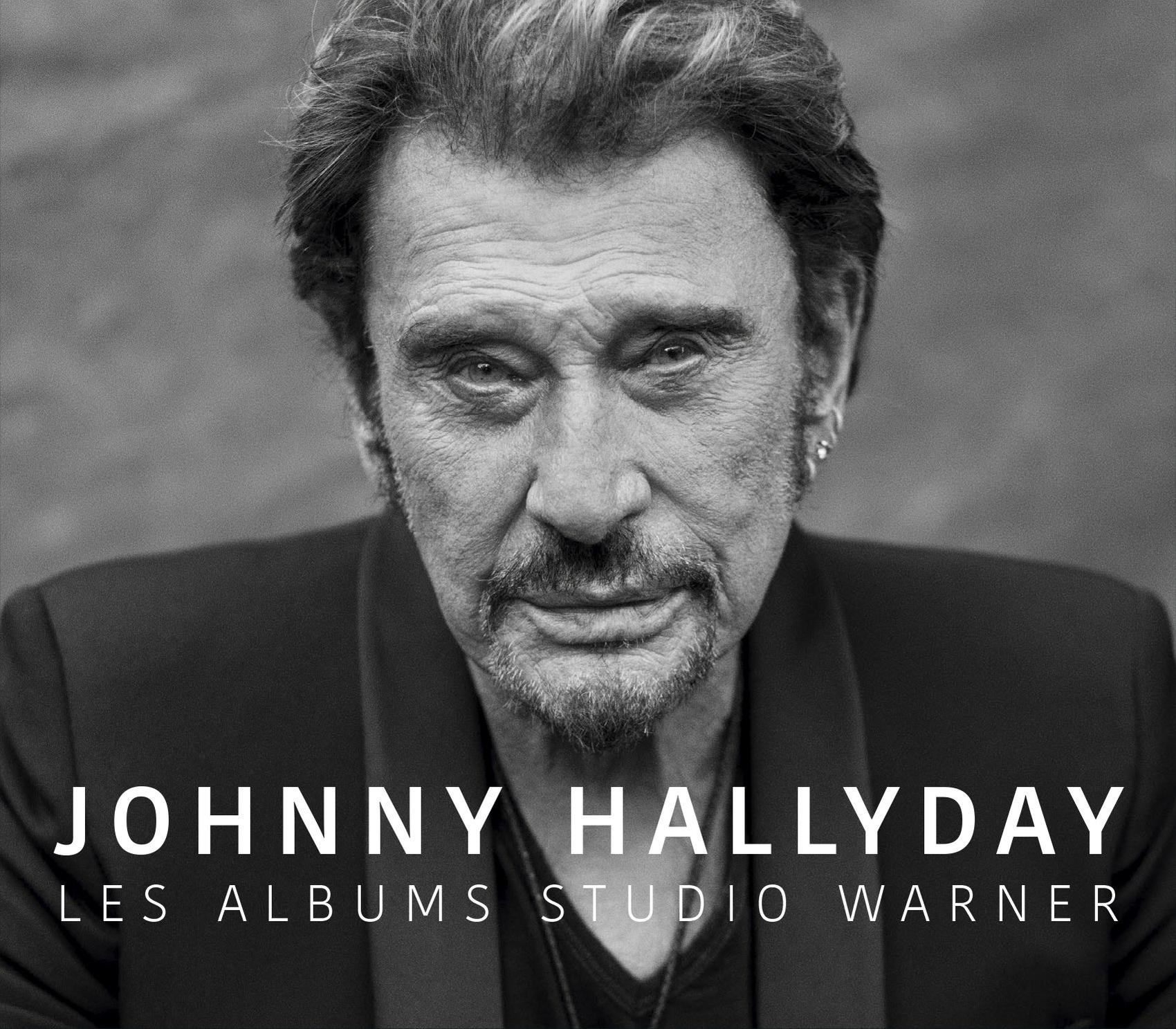 Albumhoes van Johnny Hallyday. Een grijswaardenafbeelding van het gezicht van de zanger, die de kijker aankijkt.