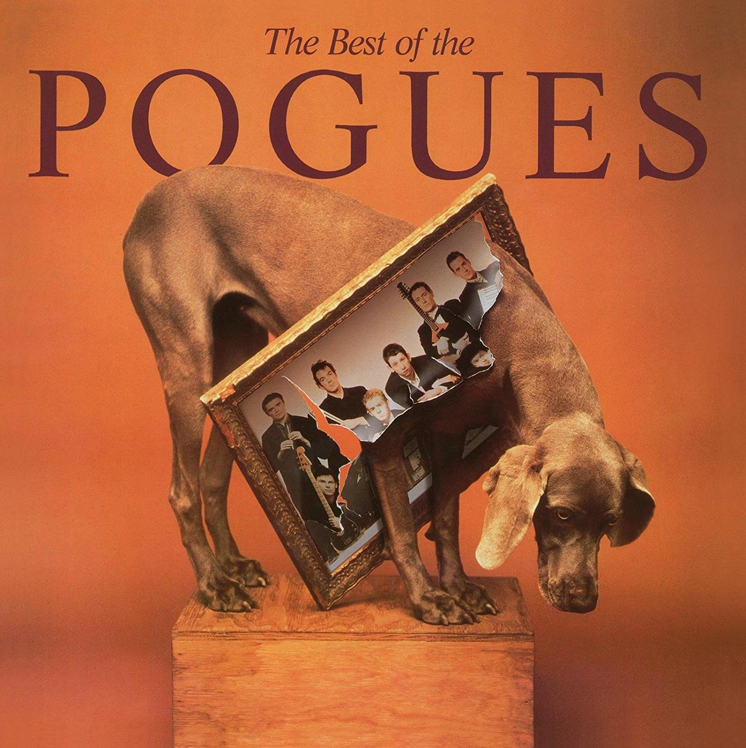 Albumcover: The Pogues, ein Hund hält ein gerahmtes Foto der Band.