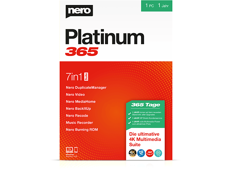 Nero Platinum 365 Nur Online Code In Der Box Pc Auf Online Kaufen Saturn